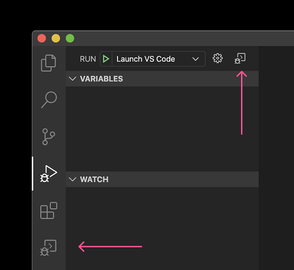 visual studio code icon bar