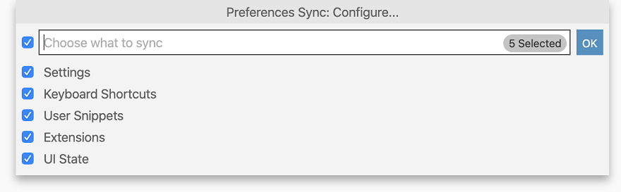 Settings Sync configuration