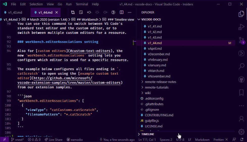 Visual Studio Code March 2020