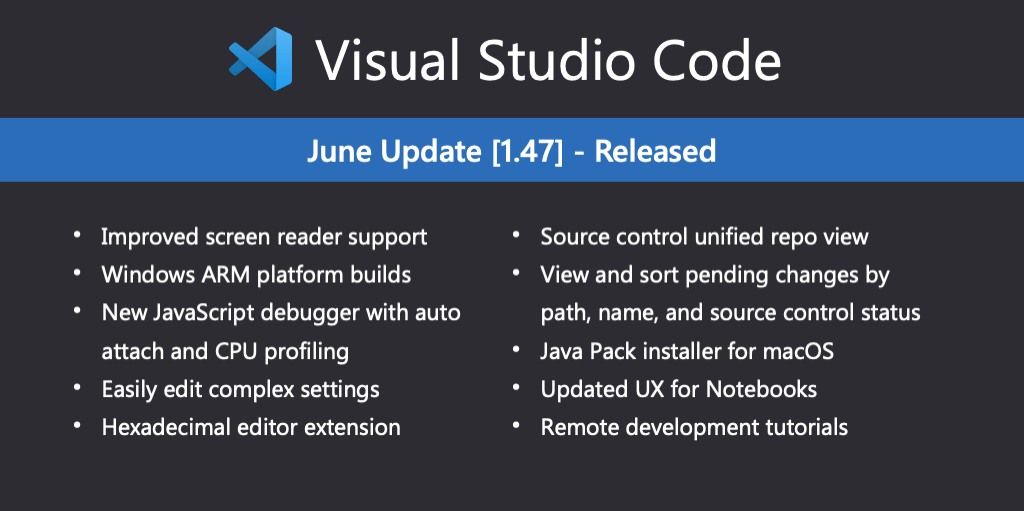 Visual Studio Code June 2020
