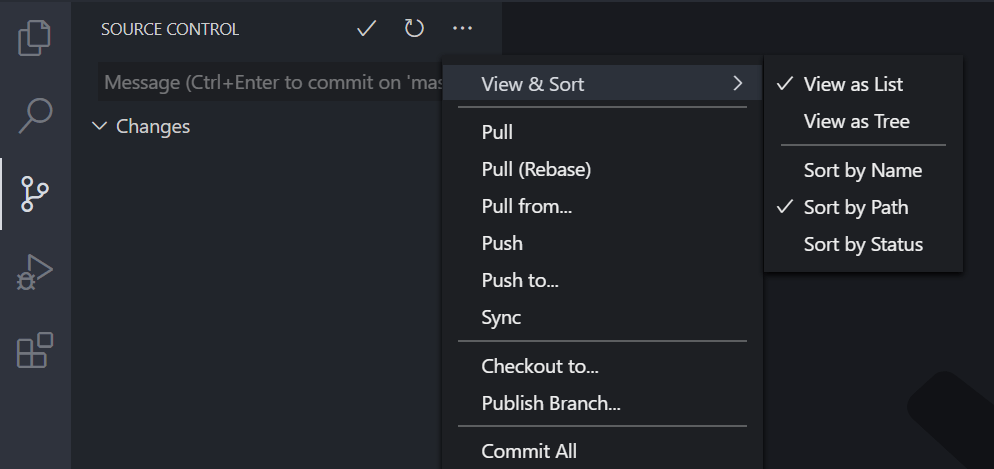 View & Sort in Source Control