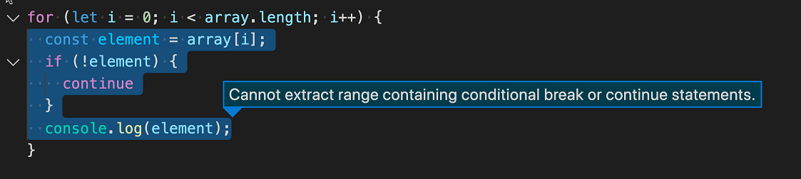 Displaying the reason a refactoring cannot be applied