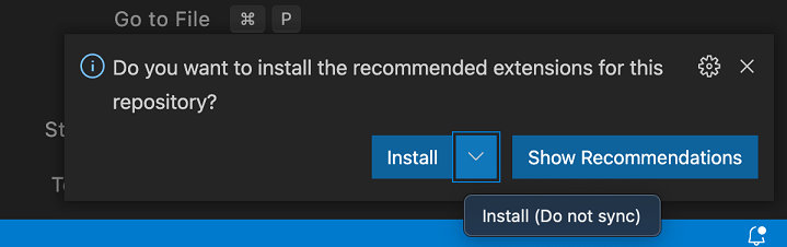 Extension recommendation notification