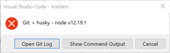 Show command output option in error message