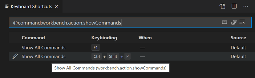 visual studio code keyboard shortcuts git