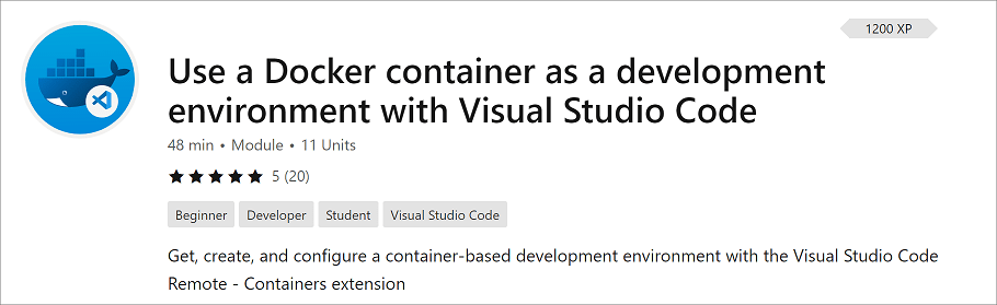 Learn module for Docker and VS Code