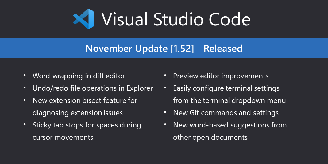 Visual Studio Code November