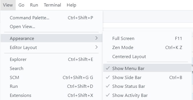 Show Menu Bar entry in application menu