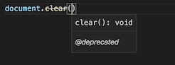 document.clear being marked as deprecated in code