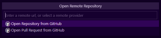 Open Remote Repository picker