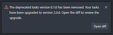 Tasks upgrade notification