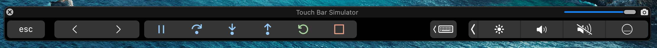 macOS Touch Bar icons while debugging with more controls