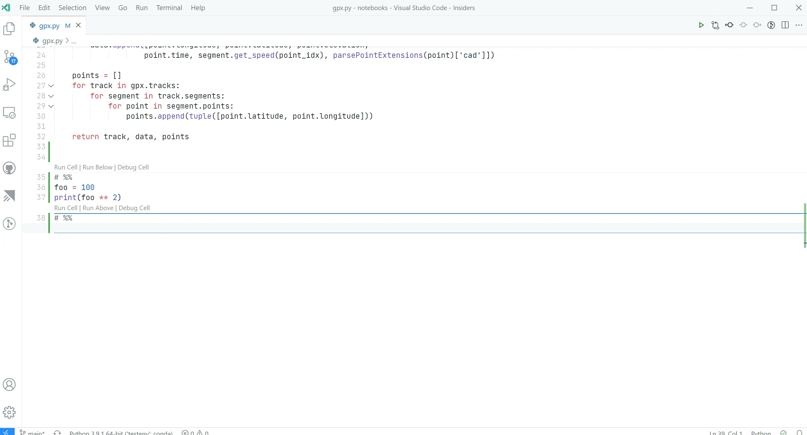 Jupyter built-in interactive window demo