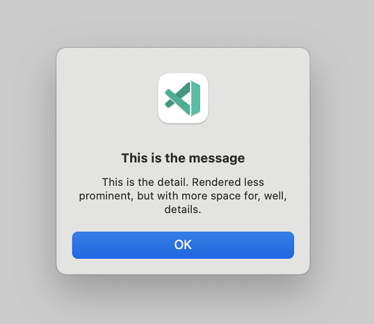 A modal dialog with details