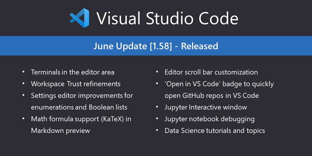 Visual Studio Code June 21