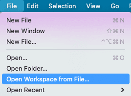 macOS File menu