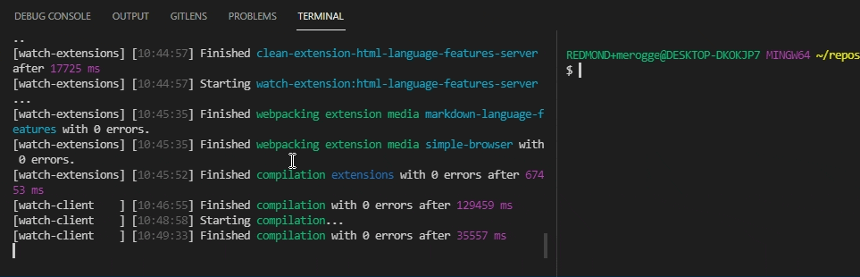 Toggling the terminal size to the content width