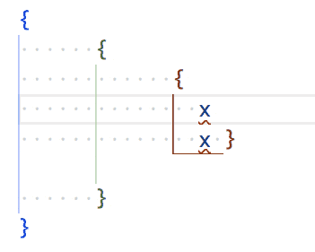 Bracket pair horizontal lines moving with text indentation