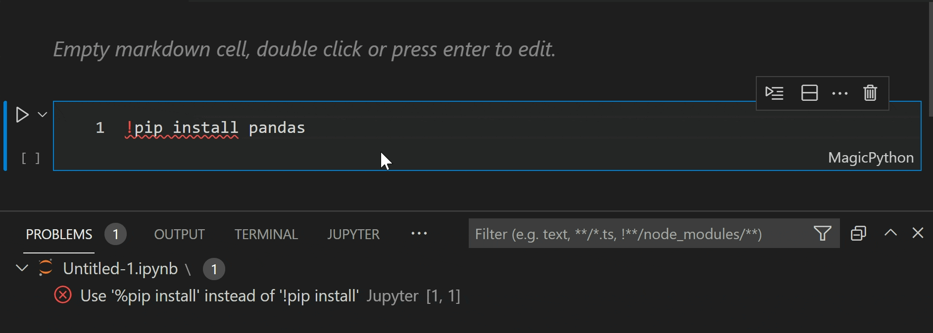 Pip install in Jupyter