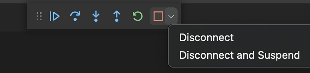 A dropdown with extra disconnection commands