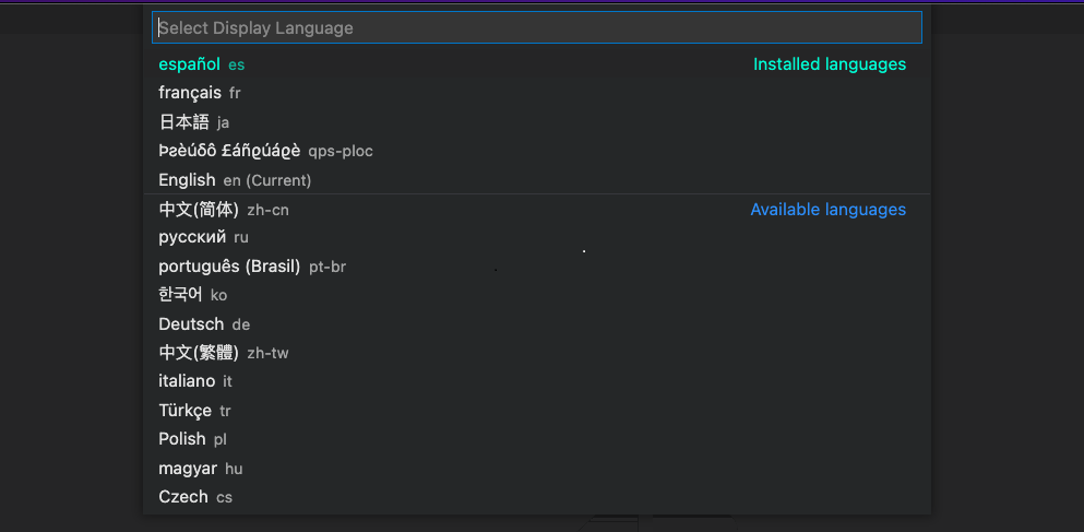 Configure Display Language dropdown with installed and available Language Packs in their language