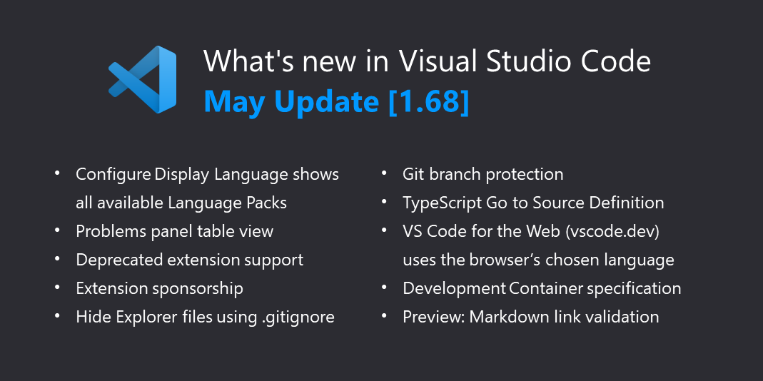 Visual Studio Code May 2022