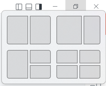 Hover over the maximize/restore window control to see Windows 11 Snap layouts