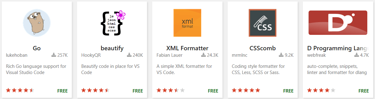 marketplace formatter extensions