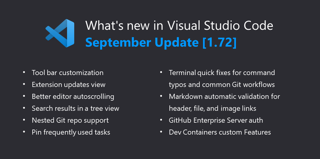 Visual Studio Code September 2022