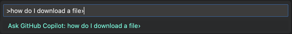 Ask GitHub Copilot "no results" option in the Command Palette