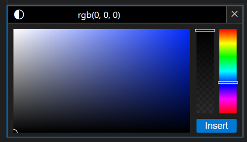 Standalone color picker control adjusted to blue color