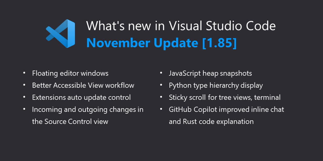 Visual Studio Code November 2023