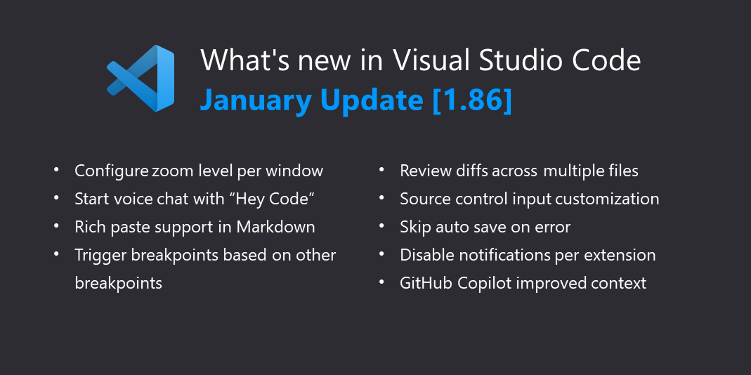 2024年1月Visual Studio Code更新