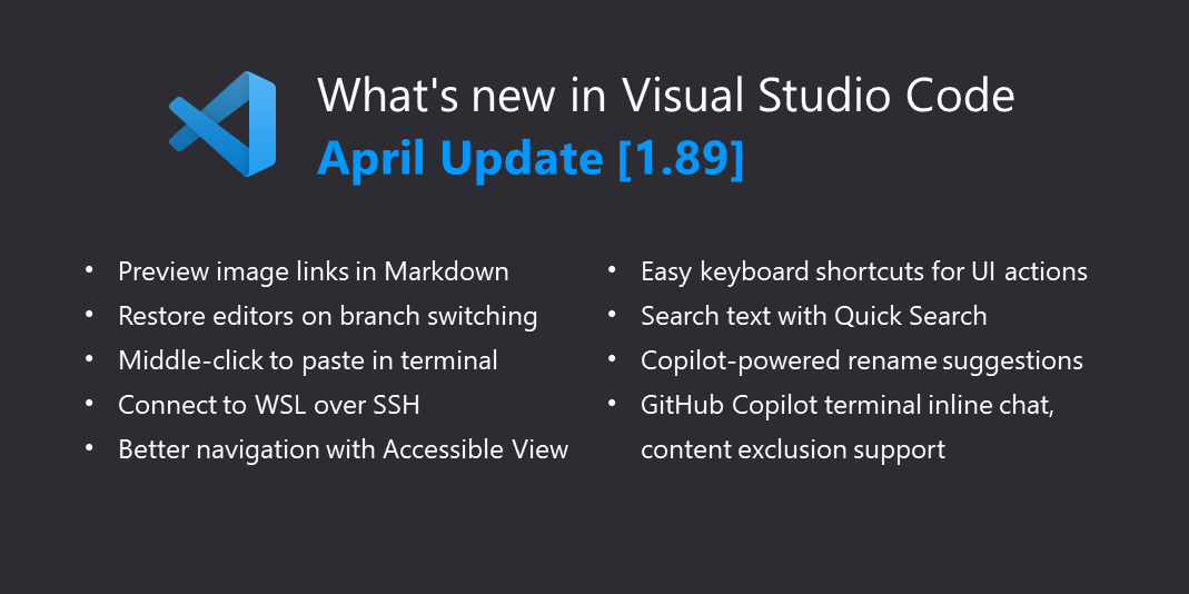 Visual Studio Code 2024年4月更新