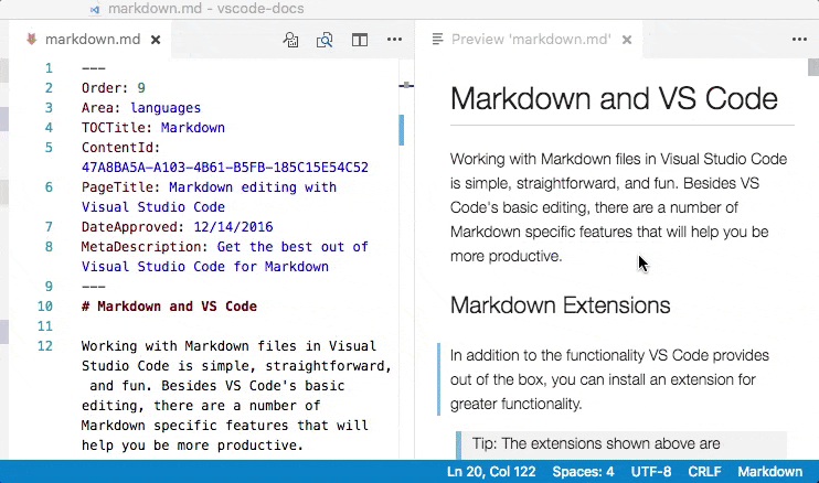 Markdown Preview to editor scroll sync