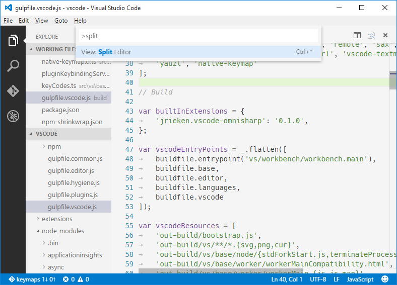 Visual Studio Code December 2015 0.10.6
