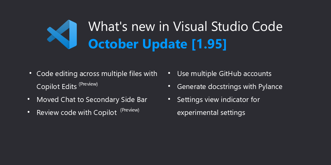 Visual Studio Code October 2024