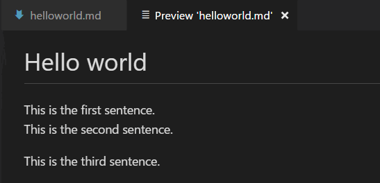 Markdown preview normally ignores single line breaks