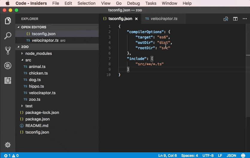 Building a TypeScript project using tasks